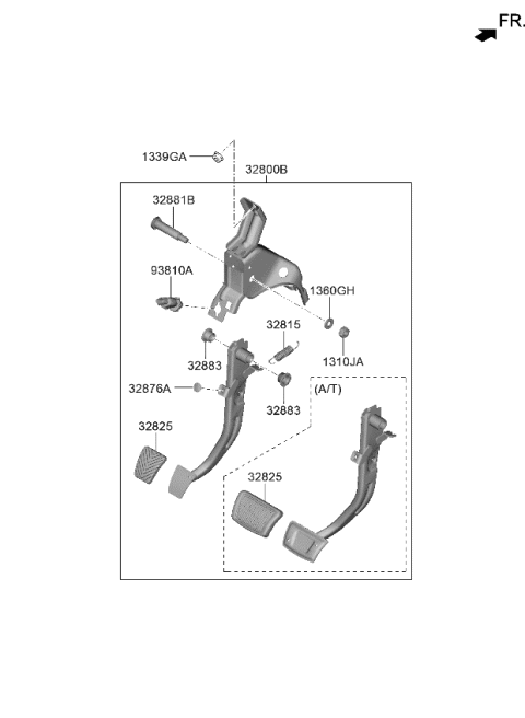 2023 Kia Soul Brake & Clutch Pedal Diagram 1