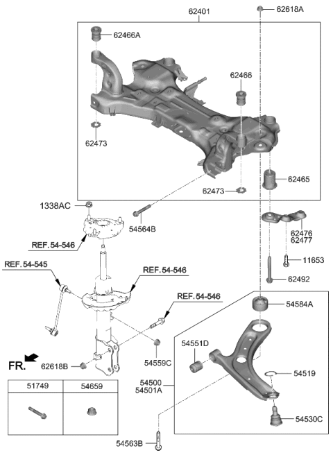 2024 Kia Soul Front Suspension Crossmember Diagram