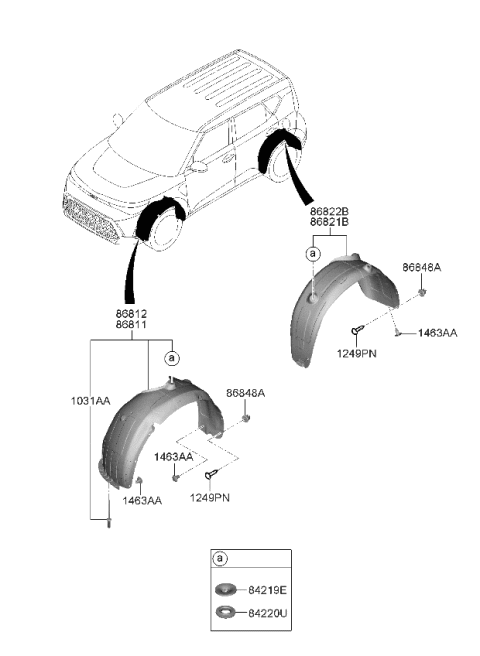 2023 Kia Soul Wheel Guard Diagram