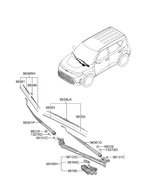 2024 Kia Soul Windshield Wiper Diagram