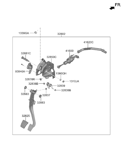 2024 Kia Soul Brake & Clutch Pedal Diagram 2