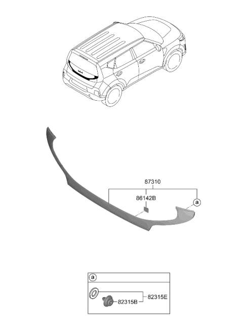 2024 Kia Soul Back Panel Moulding Diagram