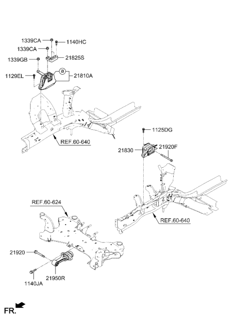 2023 Kia Soul Engine & Transaxle Mounting Diagram