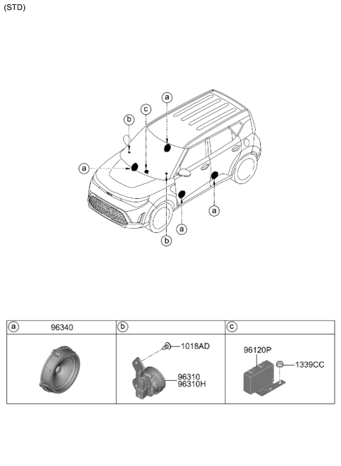 2024 Kia Soul Speaker Diagram 1