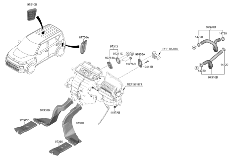 2024 Kia Soul Heater System-Duct & Hose Diagram