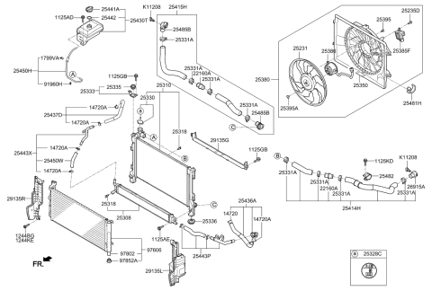 2017 Kia Optima Hybrid Pipe Assembly-Water Diagram for 25443E6000