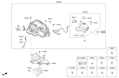 2017 Kia Optima Hybrid Hpcu Reservoir Module Diagram for 366003D132