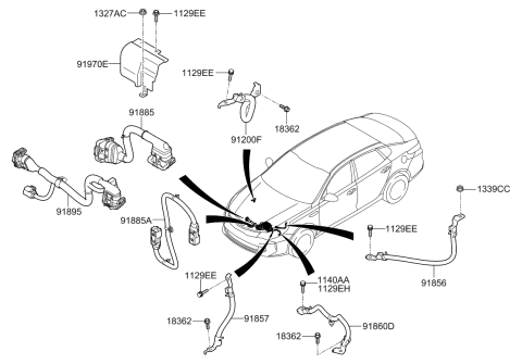 2016 Kia Optima Hybrid Protector-Hybrid Connector Diagram for 91970E6000