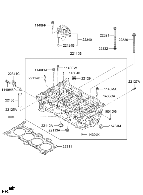 2018 Kia Optima Hybrid Gasket-Cylinder Head Diagram for 223112E270