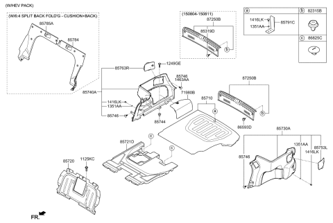 2018 Kia Optima Hybrid Trim Assembly-Luggage Side Diagram for 85740A8000WK