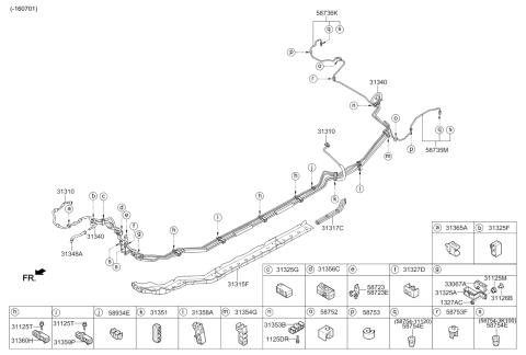 2018 Kia Optima Hybrid Holder-Fuel Tube Diagram for 313603S100