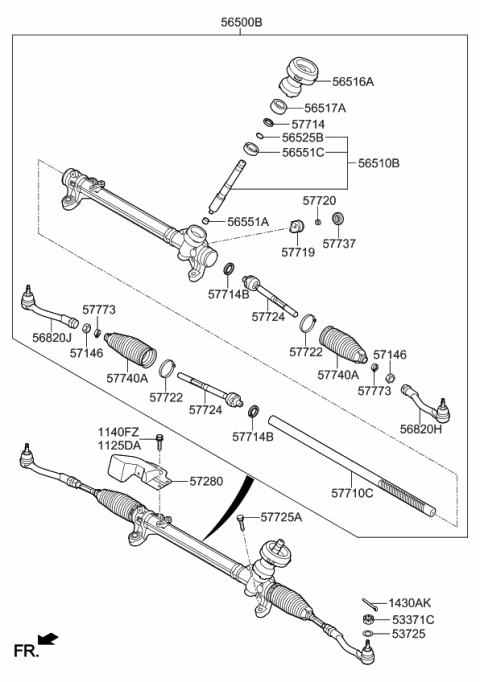 2017 Kia Optima Hybrid Gear Assembly-Steering Diagram for 56500A8000