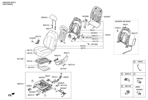 2016 Kia Optima Hybrid Guide Assembly-Headrest Diagram for 88722C5AB0WK