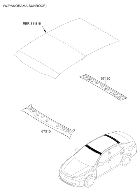 2018 Kia Optima Hybrid Roof Panel Diagram 2