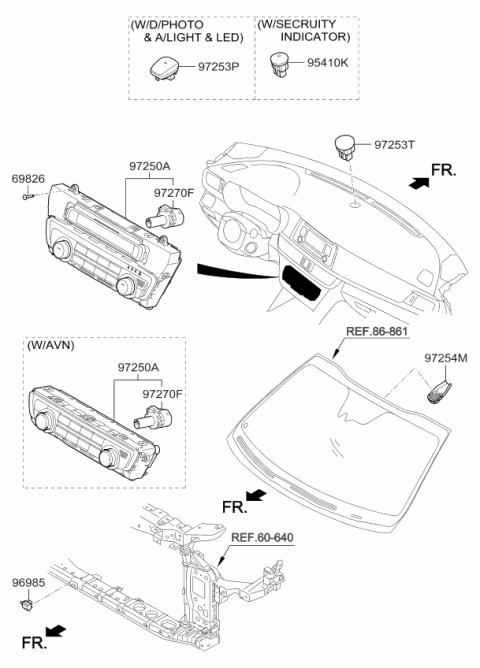 2016 Kia Optima Hybrid Sensor Assembly-Incar Diagram for 97270A8000