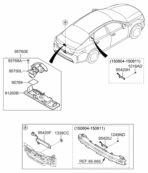 2017 Kia Optima Hybrid Camera Assembly-Back Vie Diagram for 95766D4102