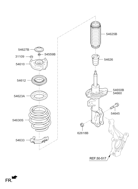 2016 Kia Optima Hybrid Spring-Front Diagram for 54630E6804