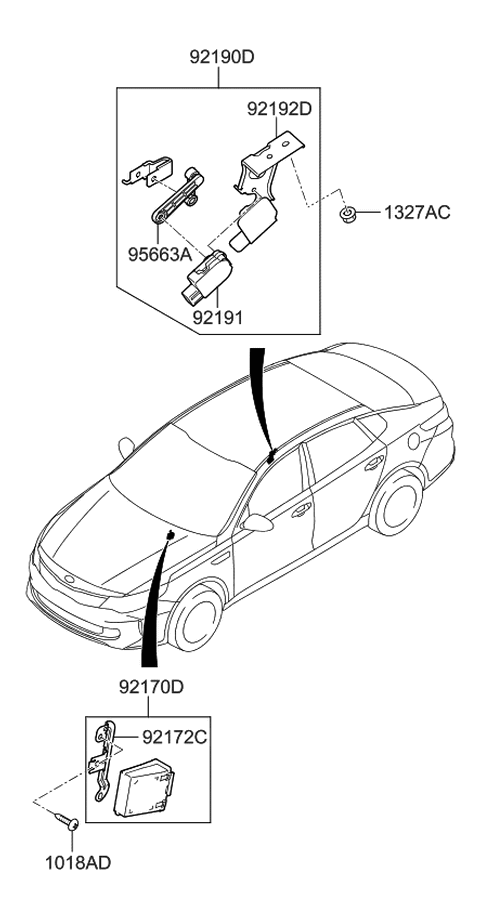 2018 Kia Optima Hybrid Unit Assembly-HEADLAMP Automatic L Diagram for 92190D4110