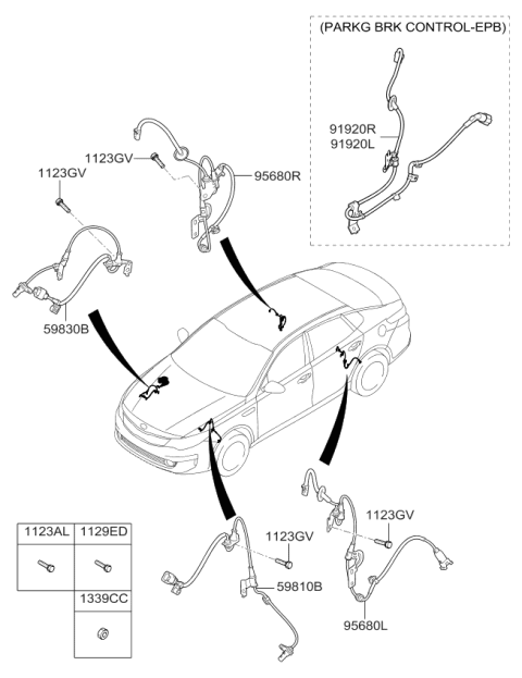 2018 Kia Optima Hybrid Sensor Assembly-Abs Real Diagram for 59930A8500