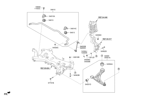 2016 Kia Optima Hybrid Link Assembly-Front Stabilizer Diagram for 54840E6000