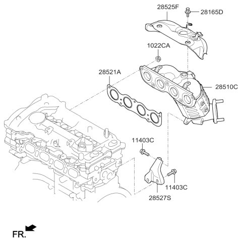 2018 Kia Optima Hybrid Stay-Exhaust MANIFOL Diagram for 289612E200