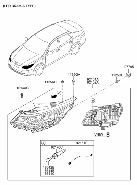 2016 Kia Optima Hybrid Head Lamp Diagram 2