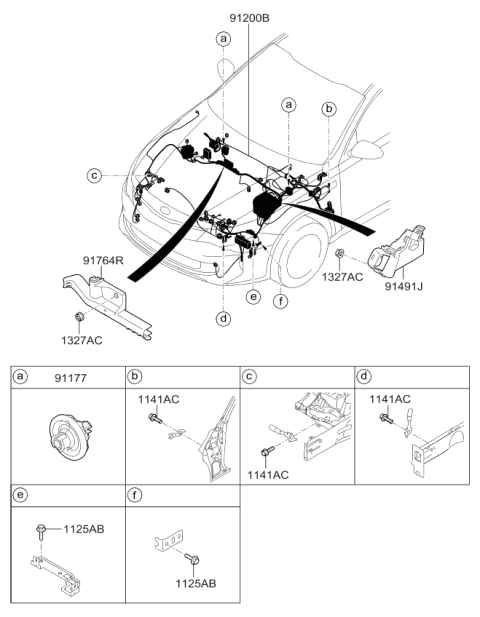 2018 Kia Optima Hybrid Wiring Assembly-Front Diagram for 91230A8130