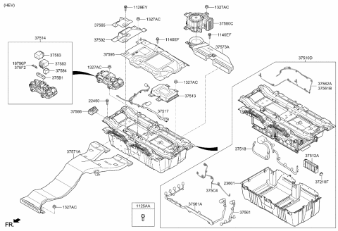 2016 Kia Optima Hybrid Case Assembly Diagram for 375G1G0000