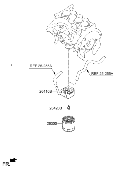 2017 Kia Optima Hybrid Cooler Assembly-Engine Oil Diagram for 264102E010