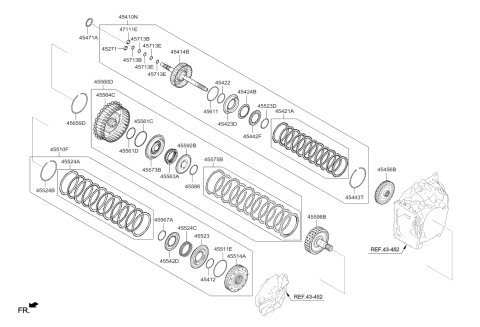 2016 Kia Optima Hybrid Transaxle Clutch-Auto Diagram