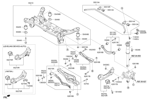 2016 Kia Optima Hybrid Arm Complete-Rear Lower Diagram for 55210E6100