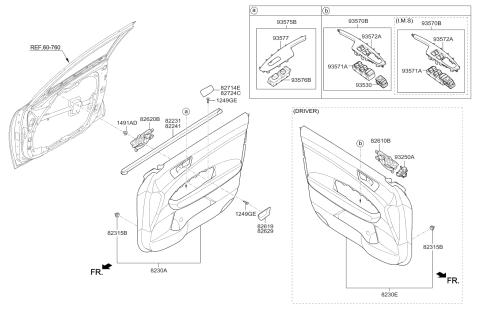 2016 Kia Optima Hybrid Trim-Front Door Diagram