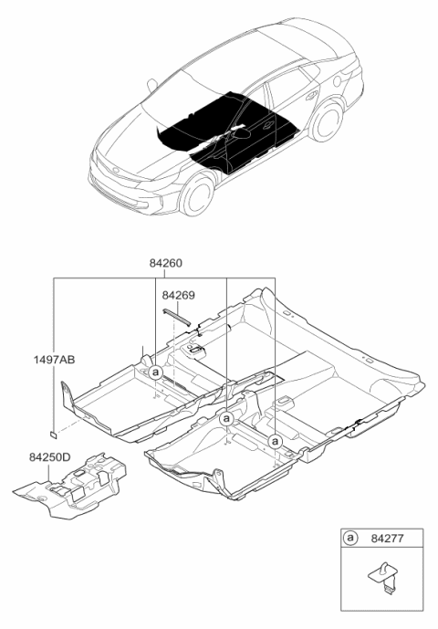 2016 Kia Optima Hybrid Carpet Assembly-Floor Diagram for 84260A8120WK