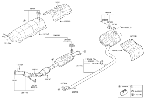 2016 Kia Optima Hybrid Muffler & Exhaust Pipe Diagram