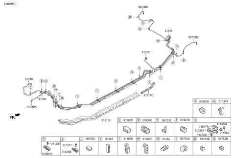 2016 Kia Optima Hybrid Holder-Fuel Tube Diagram for 31334D3000