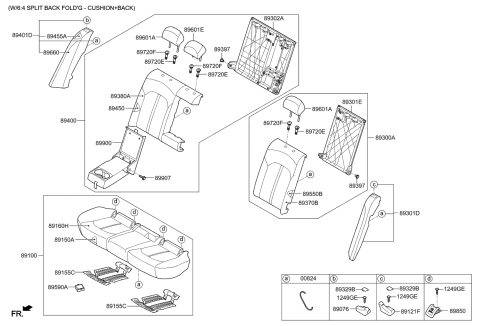 2016 Kia Optima Hybrid 2ND Seat Diagram 1