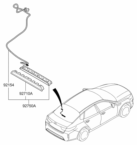 2016 Kia Optima Hybrid High Mounted Stop Lamp Diagram