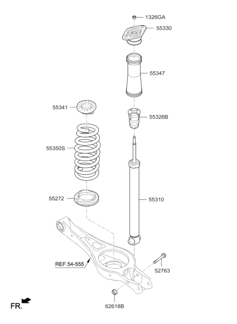 2017 Kia Optima Hybrid Spring-Rear Diagram for 55350A8520