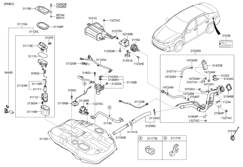 2017 Kia Optima Hybrid Holder Diagram for 31431E6800