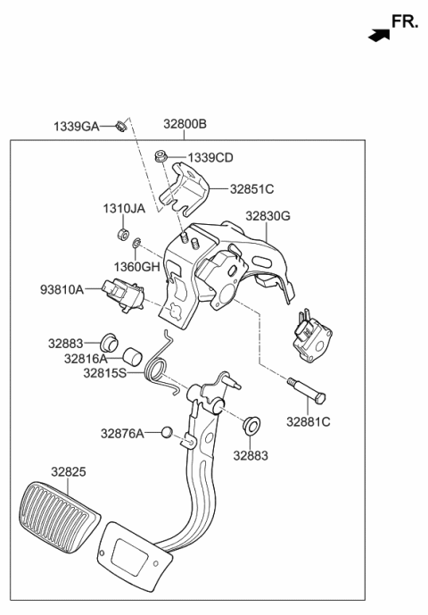 2017 Kia Optima Hybrid Pedal Assembly-Brake Diagram for 32800E6100