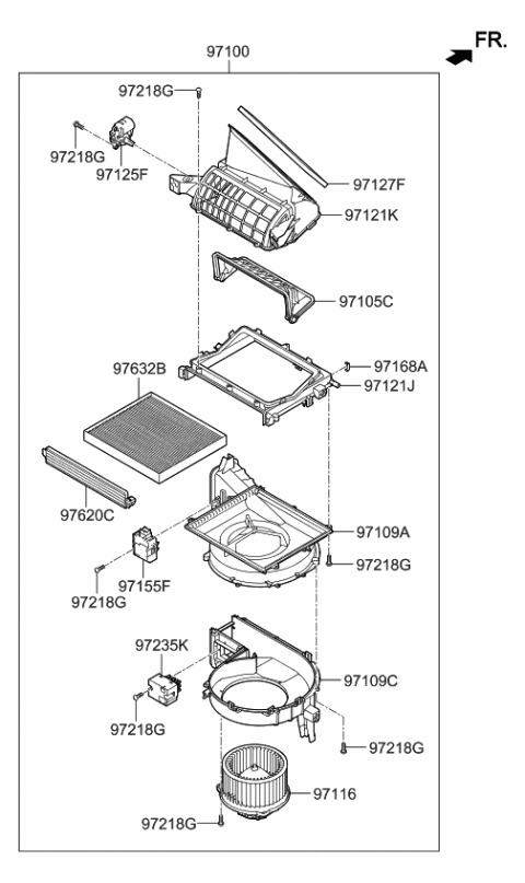 2017 Kia Optima Hybrid Cover Assembly-Air Filter Diagram for 97129C1000