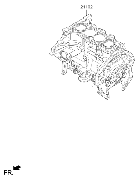 2018 Kia Optima Hybrid Short Engine Assy Diagram