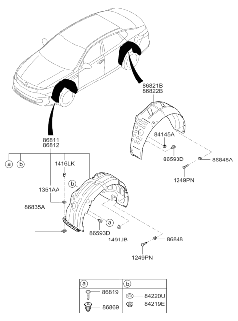 2018 Kia Optima Hybrid Wheel Guard Diagram