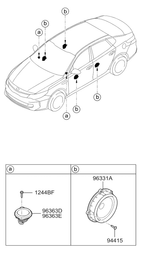 2016 Kia Optima Hybrid Speaker Diagram 1