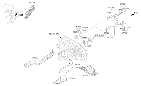 2016 Kia Optima Hybrid Heater System-Duct & Hose Diagram