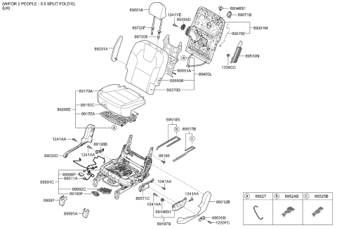 2024 Kia Telluride Left Armrest Assembly Diagram for 89908S9010ONA