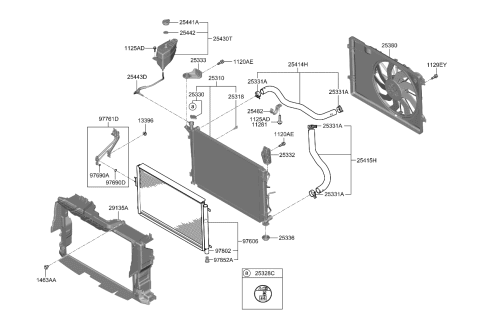 2023 Kia Telluride Engine Cooling System Diagram