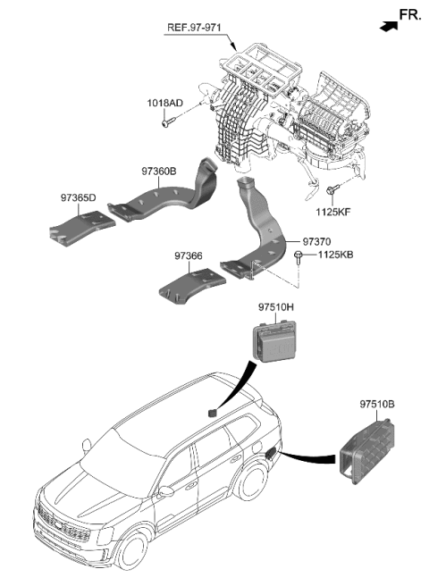 2023 Kia Telluride Heater System-Duct & Hose Diagram 2