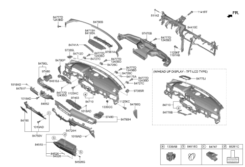 2023 Kia Telluride Crash Pad Diagram
