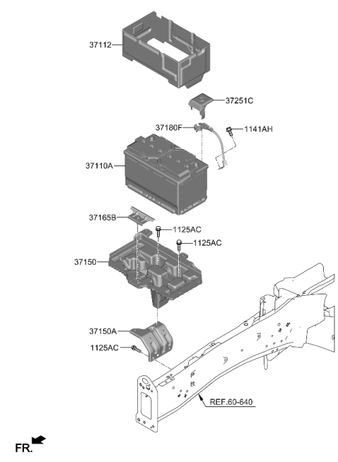 2023 Kia Telluride Insulation Pad-BATTE Diagram for 37112S1800